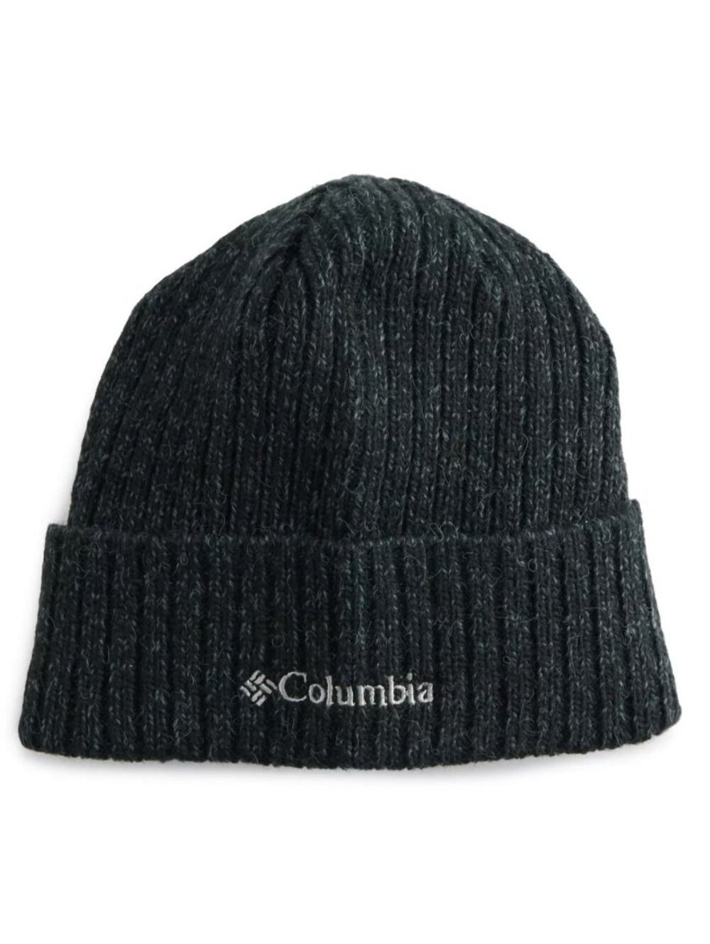 Mens Columbia Beanie Gray Crackling Logs Ribbed Acrylic Knit Winter Cap Hat